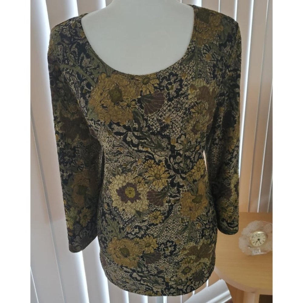 BRITTANY BLACK Womens  3/4 Sleeve Blouse